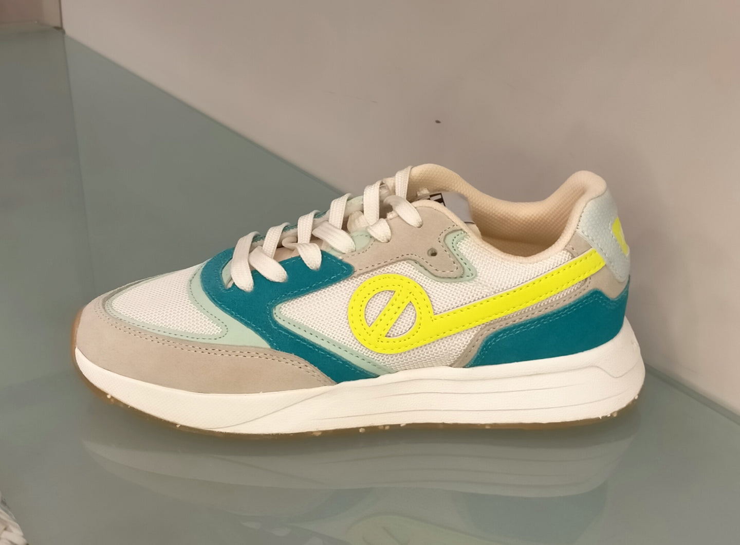 Sneakers NO NAME in tessuto bianco più riporti pelle multicolor